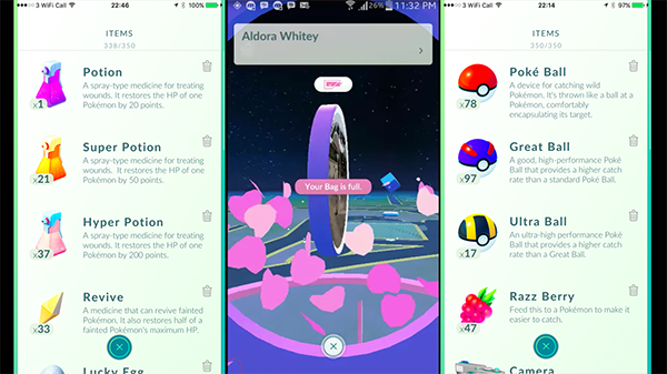 pokemon go your bag is full 00