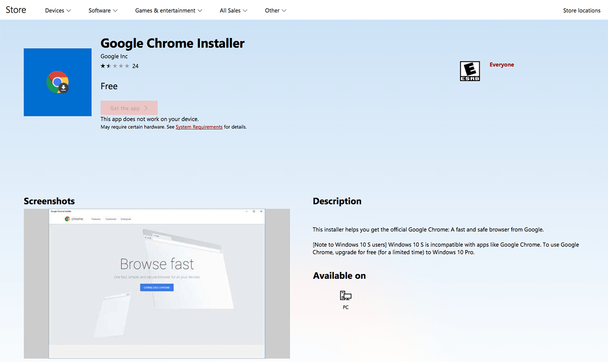 chrome is removed from windows store 02