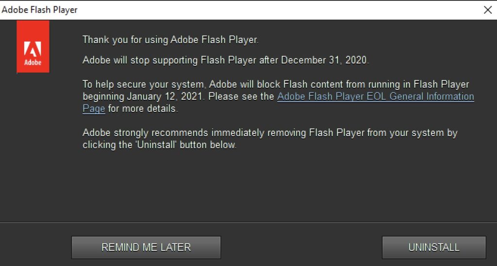 flashplayer uninstall