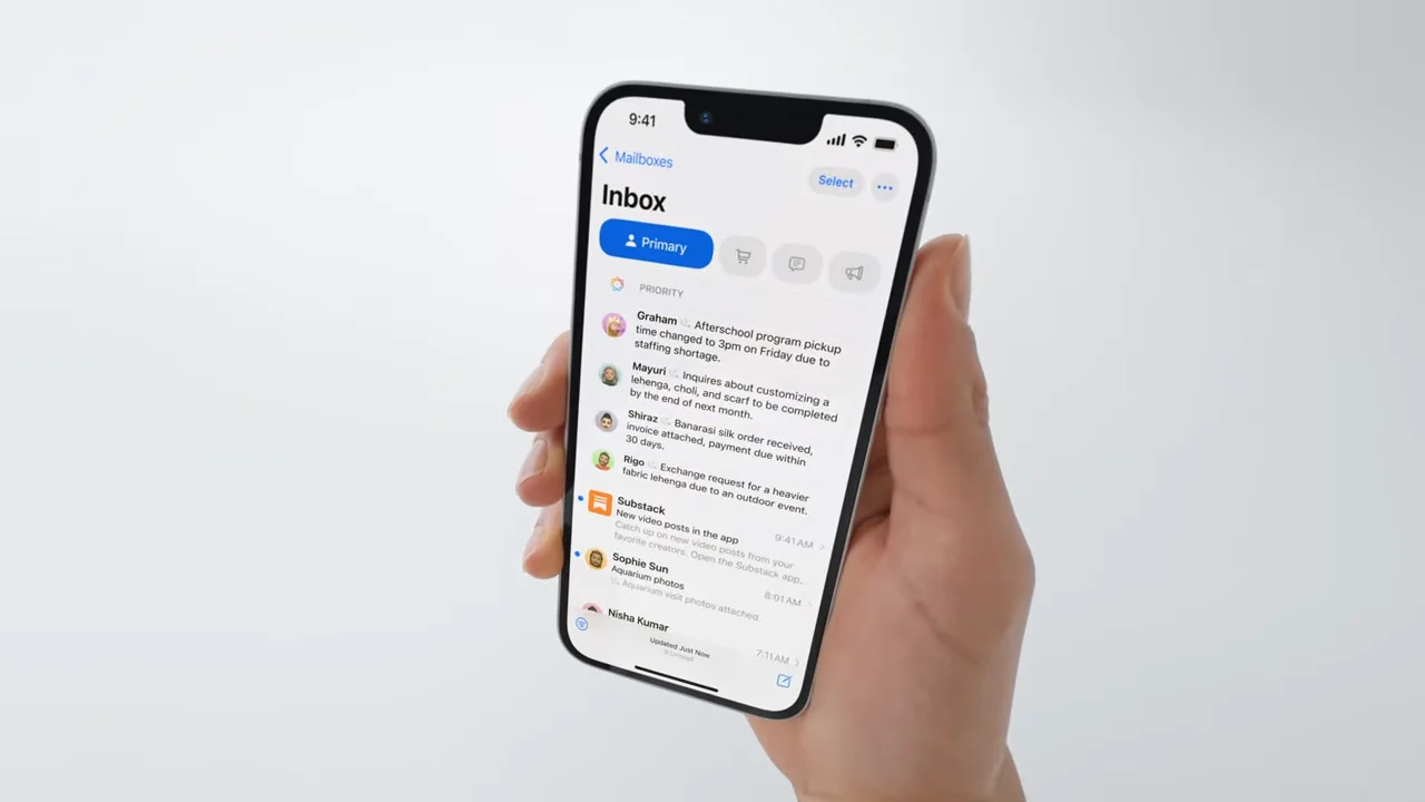 iOS 27 郵件應用大更新　搜尋與 AI 功能全面升級