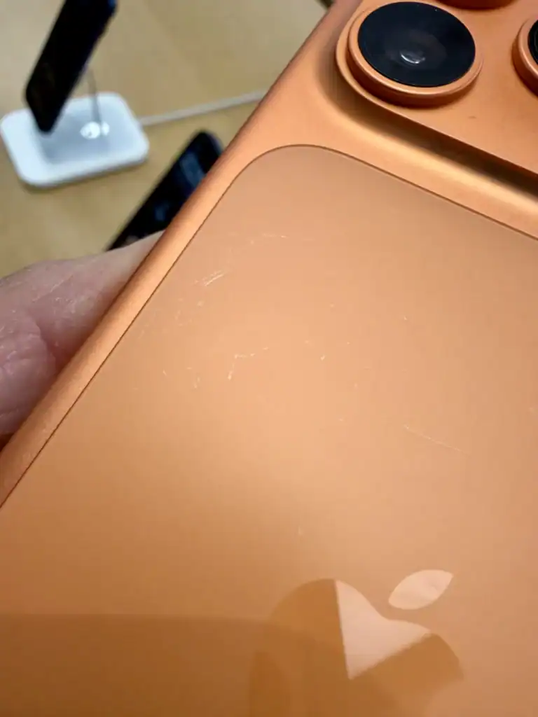 scratch iphone 17 pro cosmic orange