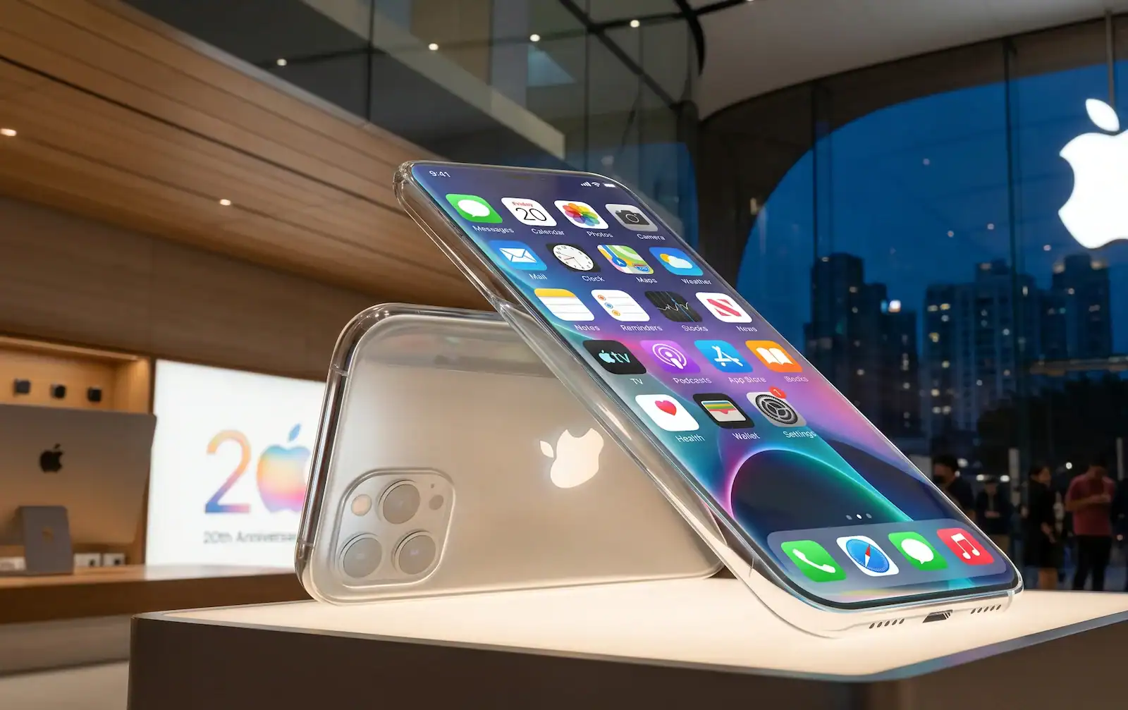 iPhone 20 劃時代設計曝光　全玻璃、無切口曲面屏