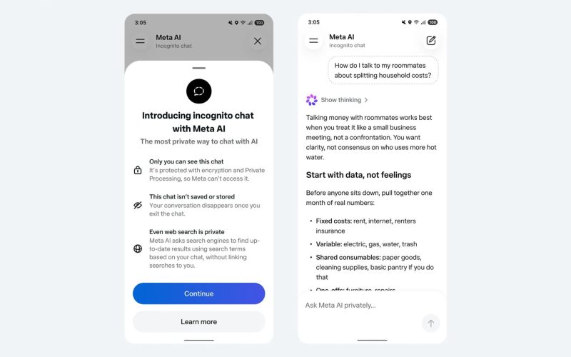 meta ai incognito chat